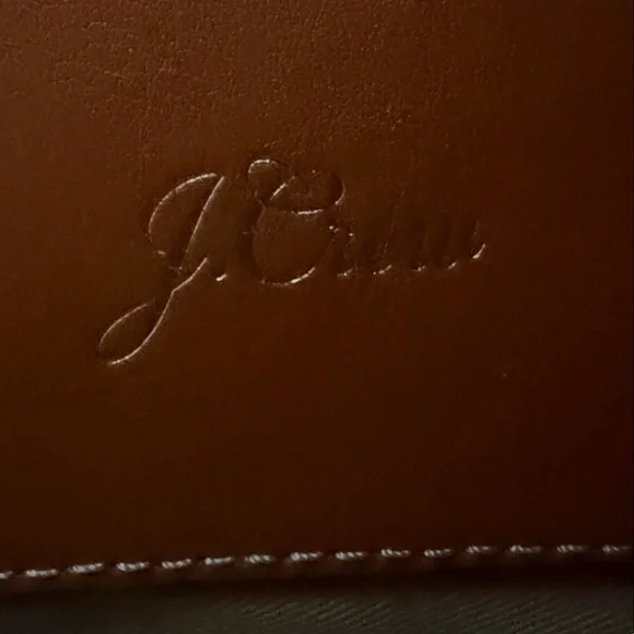 J. Crew Tan Leather Bracelet Crossbody Bag with Gold Handles - Picture 7 of 9